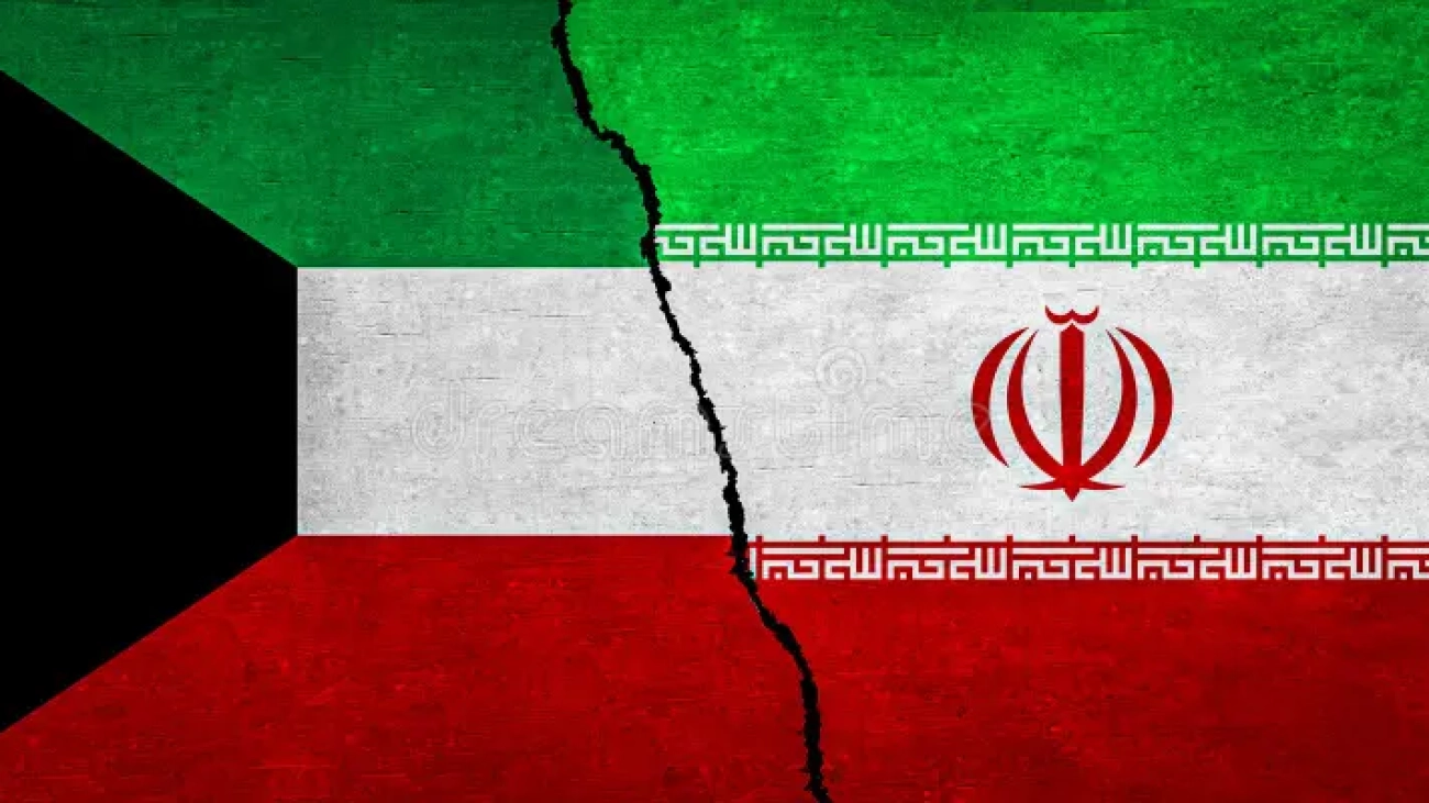Iran and Kuwait flag