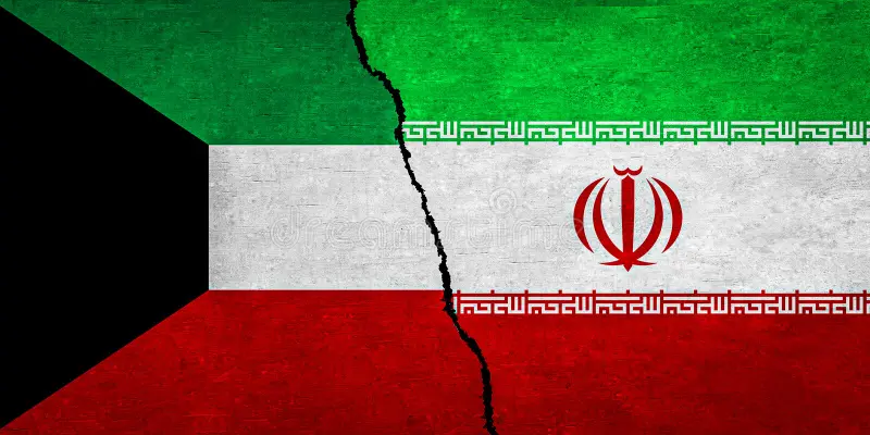 Iran and Kuwait flag